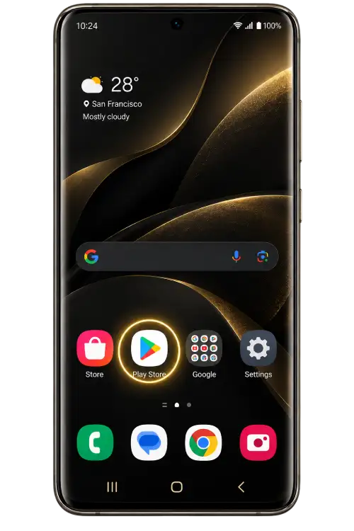 ANDROID step 1: Open the app store