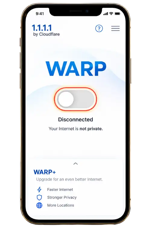 IOS step 3: Enable WARP after setup